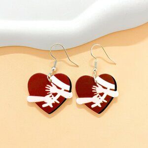 Heart-Shaped Football Earrings
